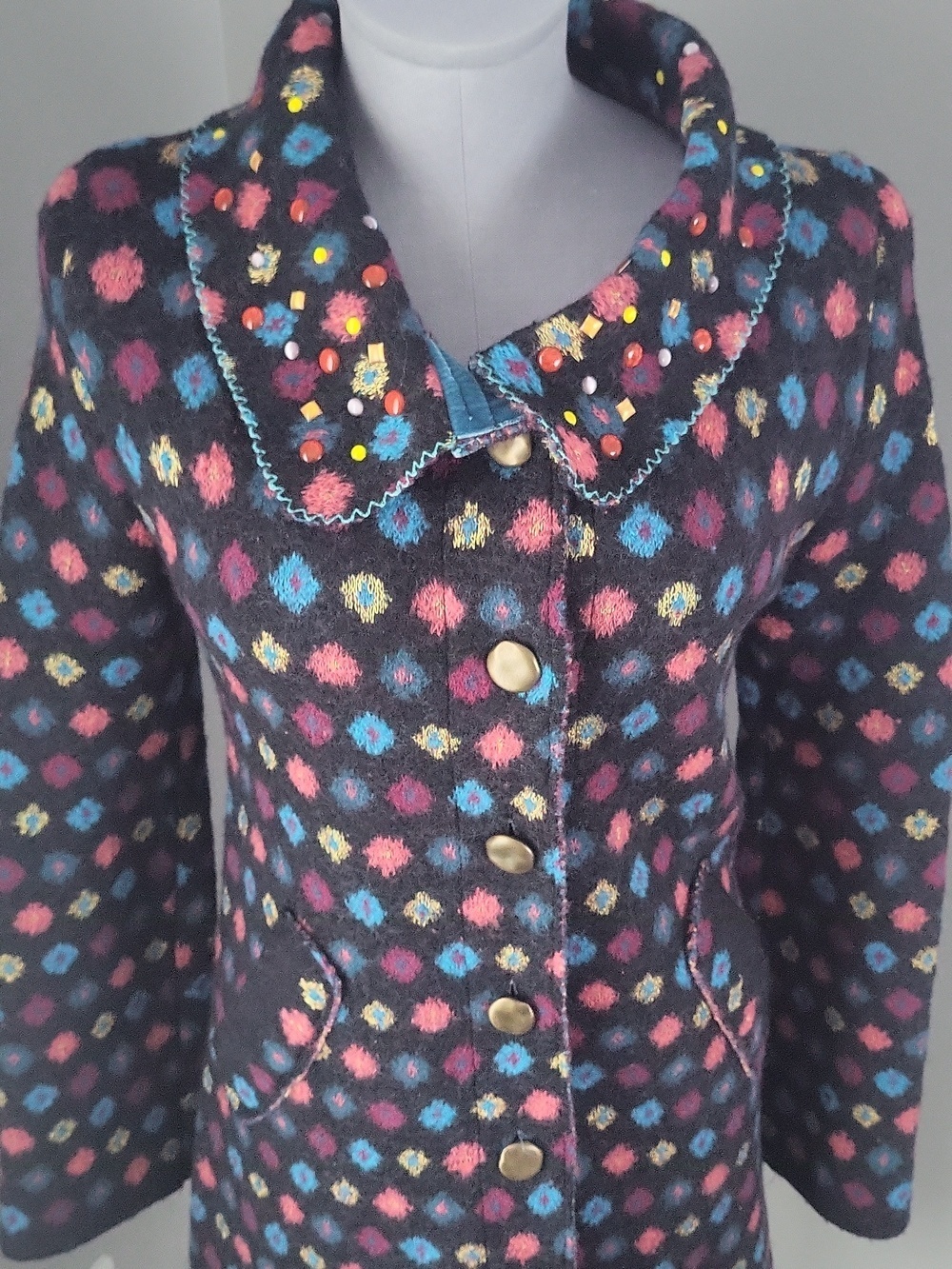 Louise Della Wool Coat Made In France Boho Statement Coat